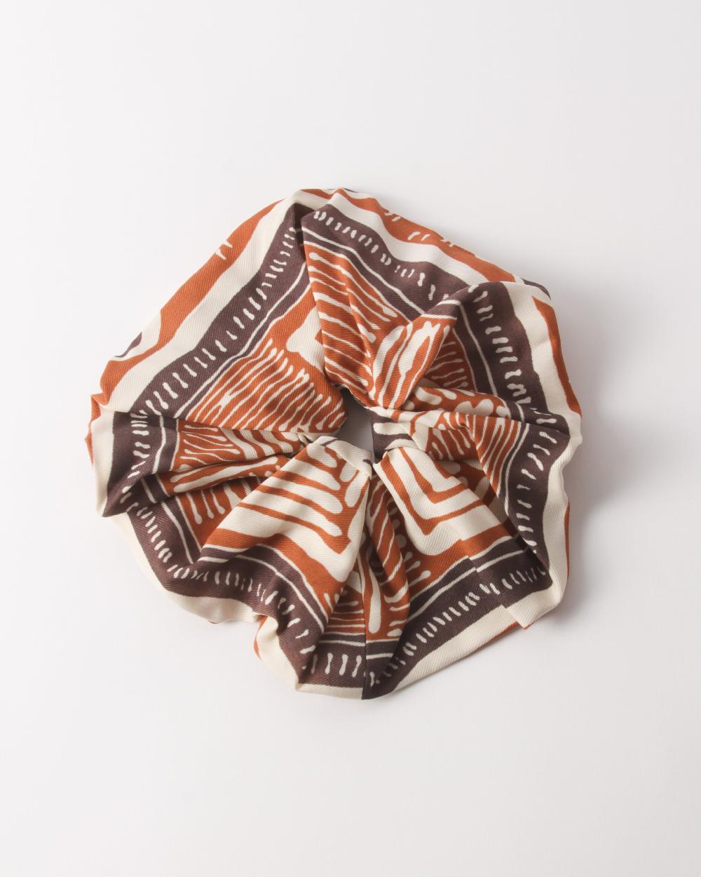 rejina pyo Scrunchie Tencel Print Brown