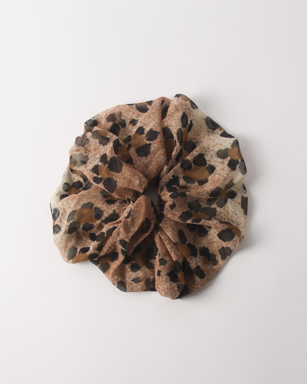rejina pyo Scrunchie Viscose Chiffon Print Beige