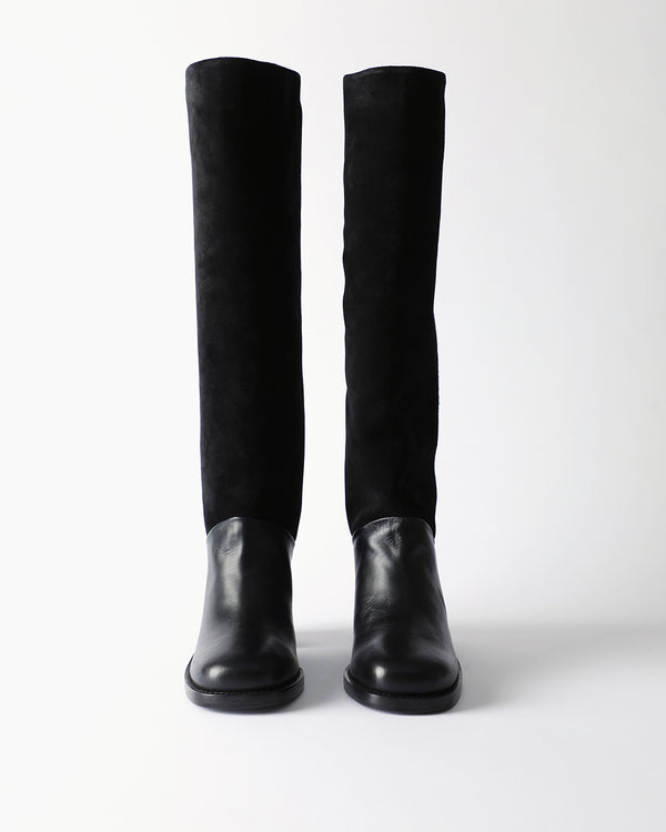 Rejina Pyo Shania Boots Suede And Leather Black