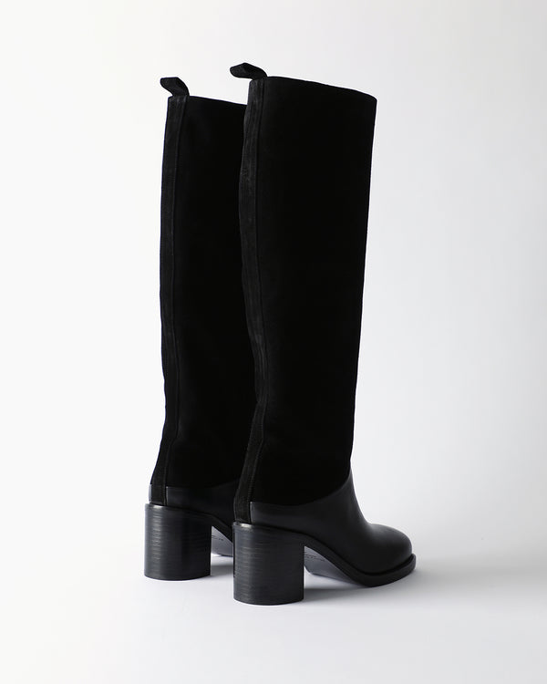 Rejina Pyo Shania Boots Suede And Leather Black