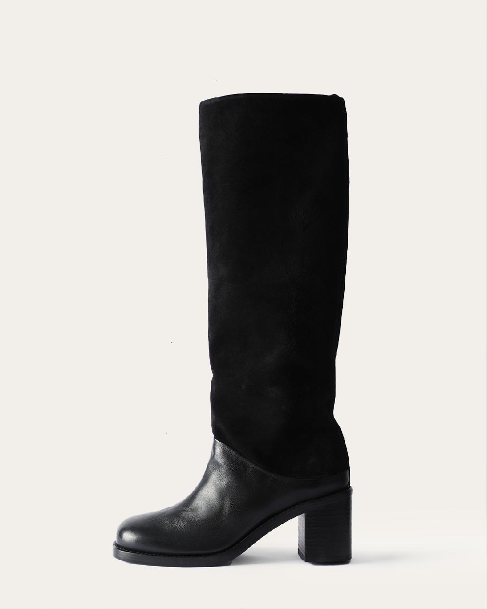 rejina pyo Shania Boots Suede and Leather Black
