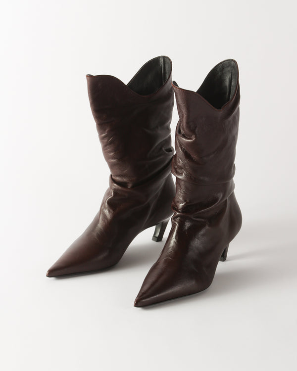Rejina Pyo Slouchy Boot Leather Cappuccino