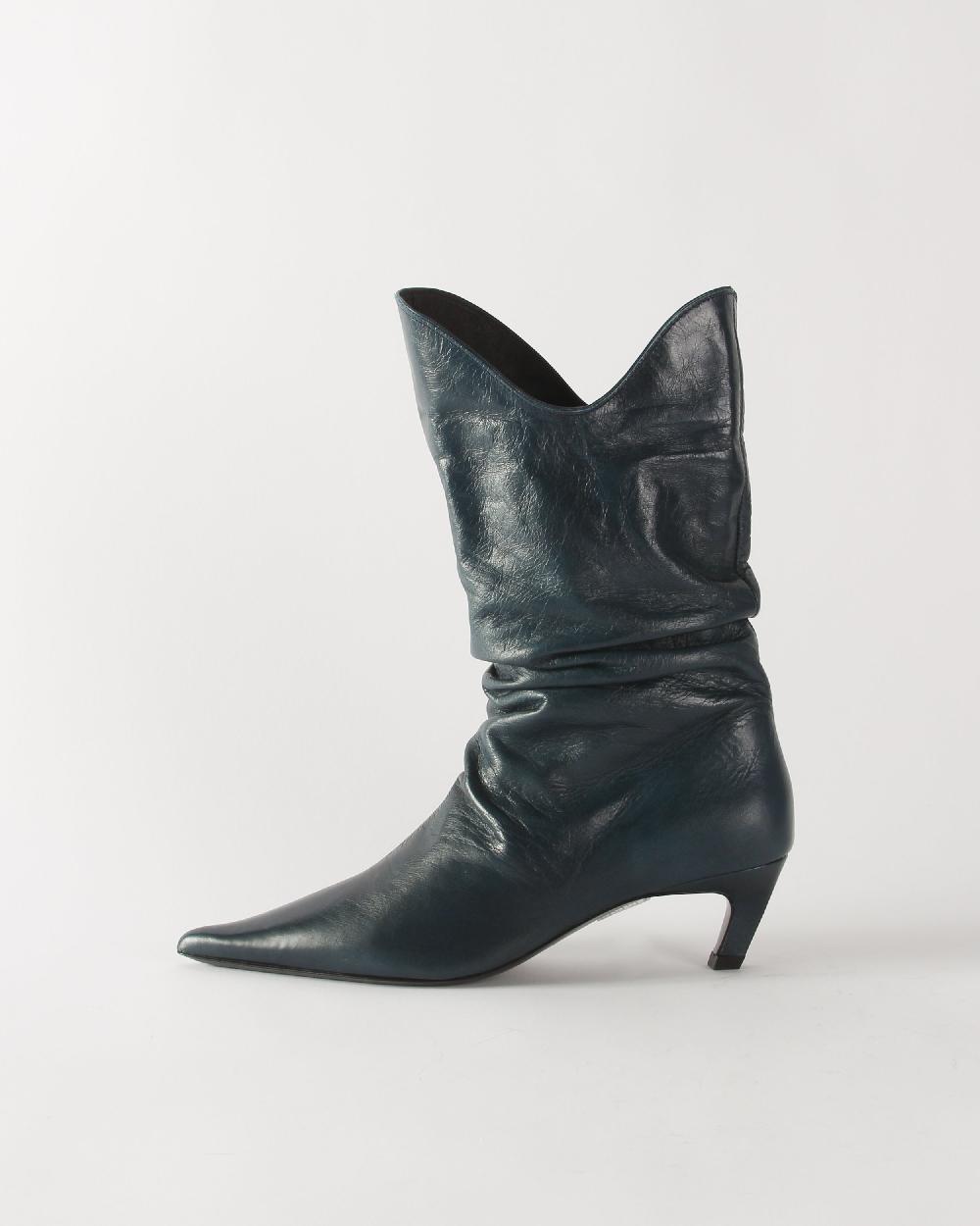 rejina pyo Slouchy Boot Leather Petroleo