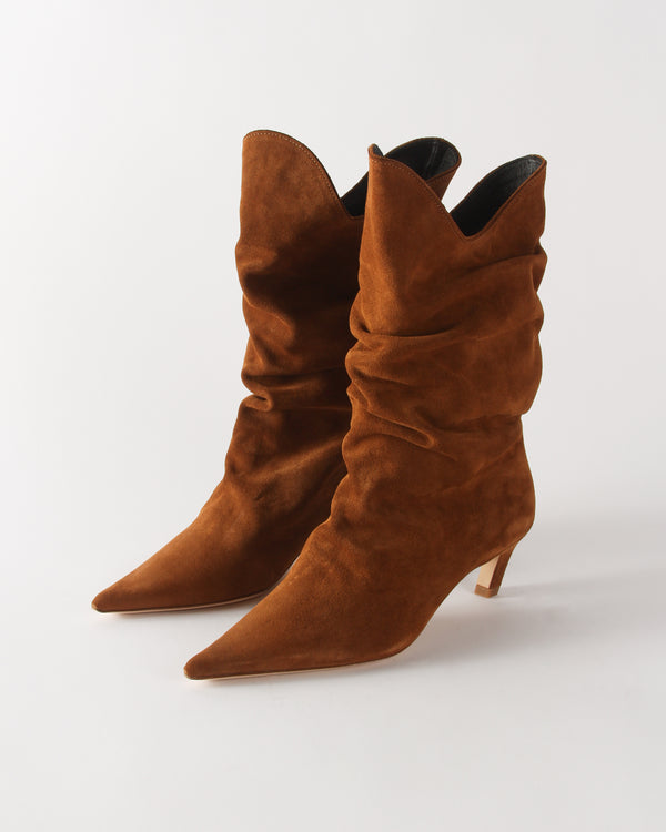 Rejina Pyo Slouchy Boot Suede Tan