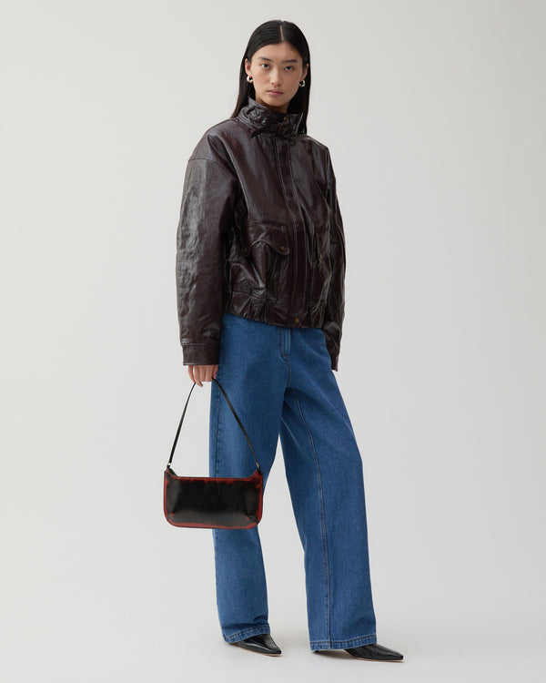 Rejina Pyo Sofie Jacket Faux Leather Burgundy