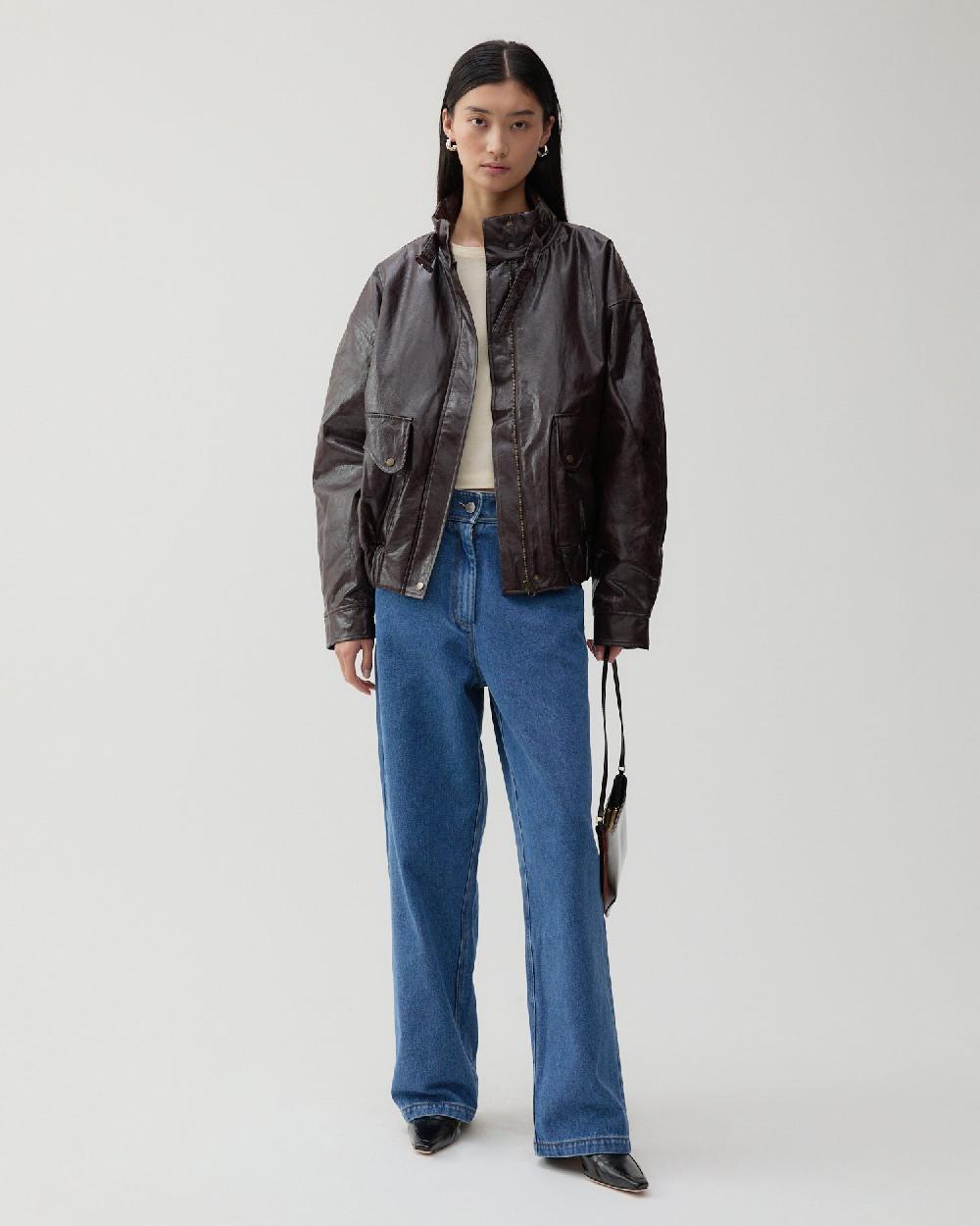 rejina pyo Sofie Jacket Faux Leather Burgundy