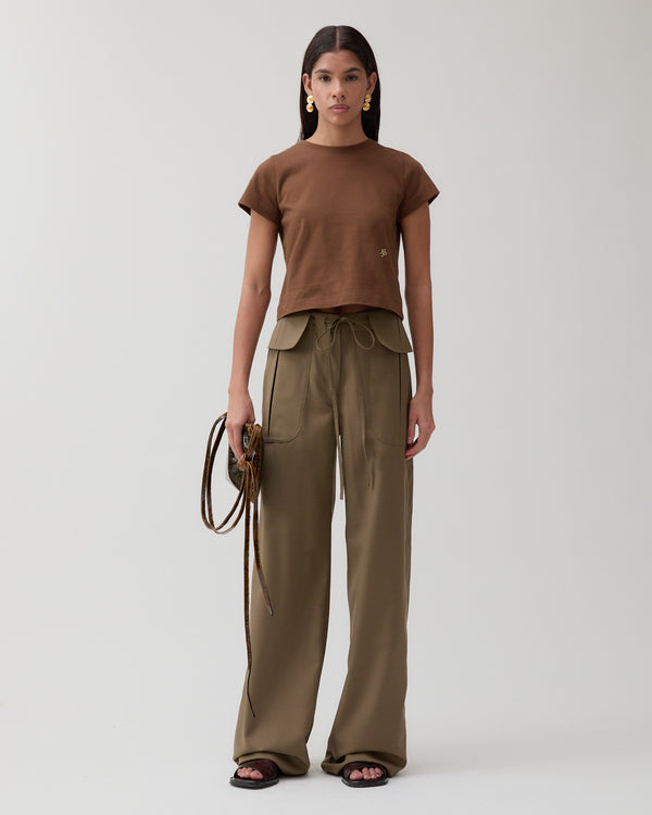Rejina Pyo Sonia Trousers Wool Blend Olive