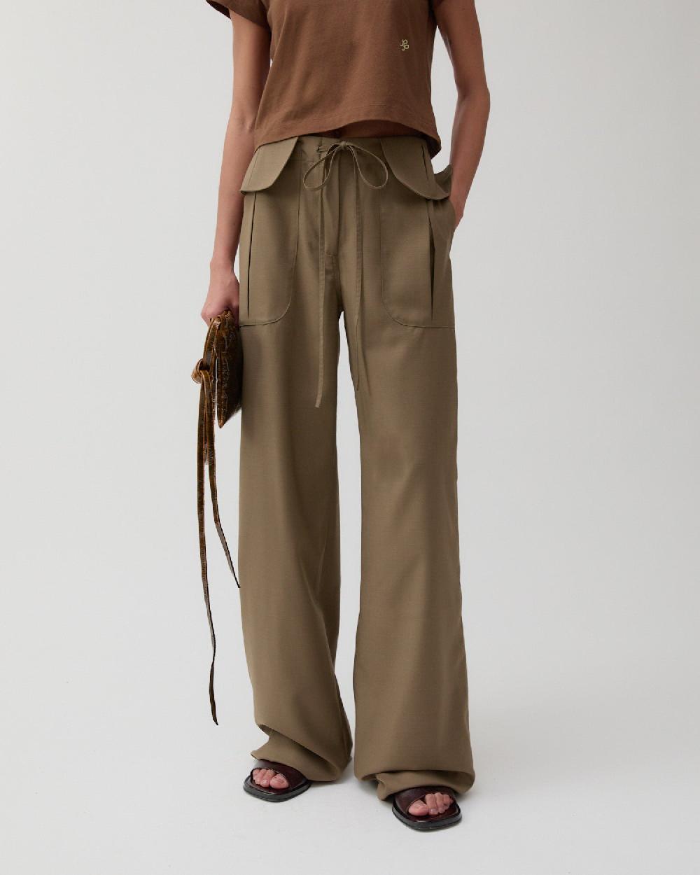 rejina pyo Sonia Trousers Wool Blend Olive