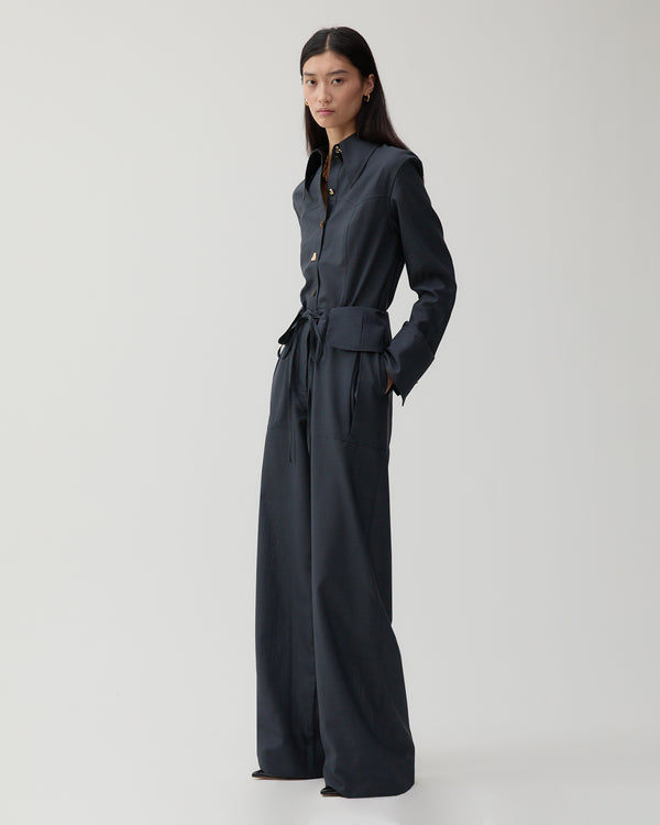 Rejina Pyo Sonia Trousers Wool Blend Suiting Slate