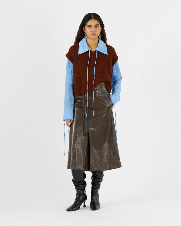 Rejina Pyo Spencer Vest Alpaca Blend Brown