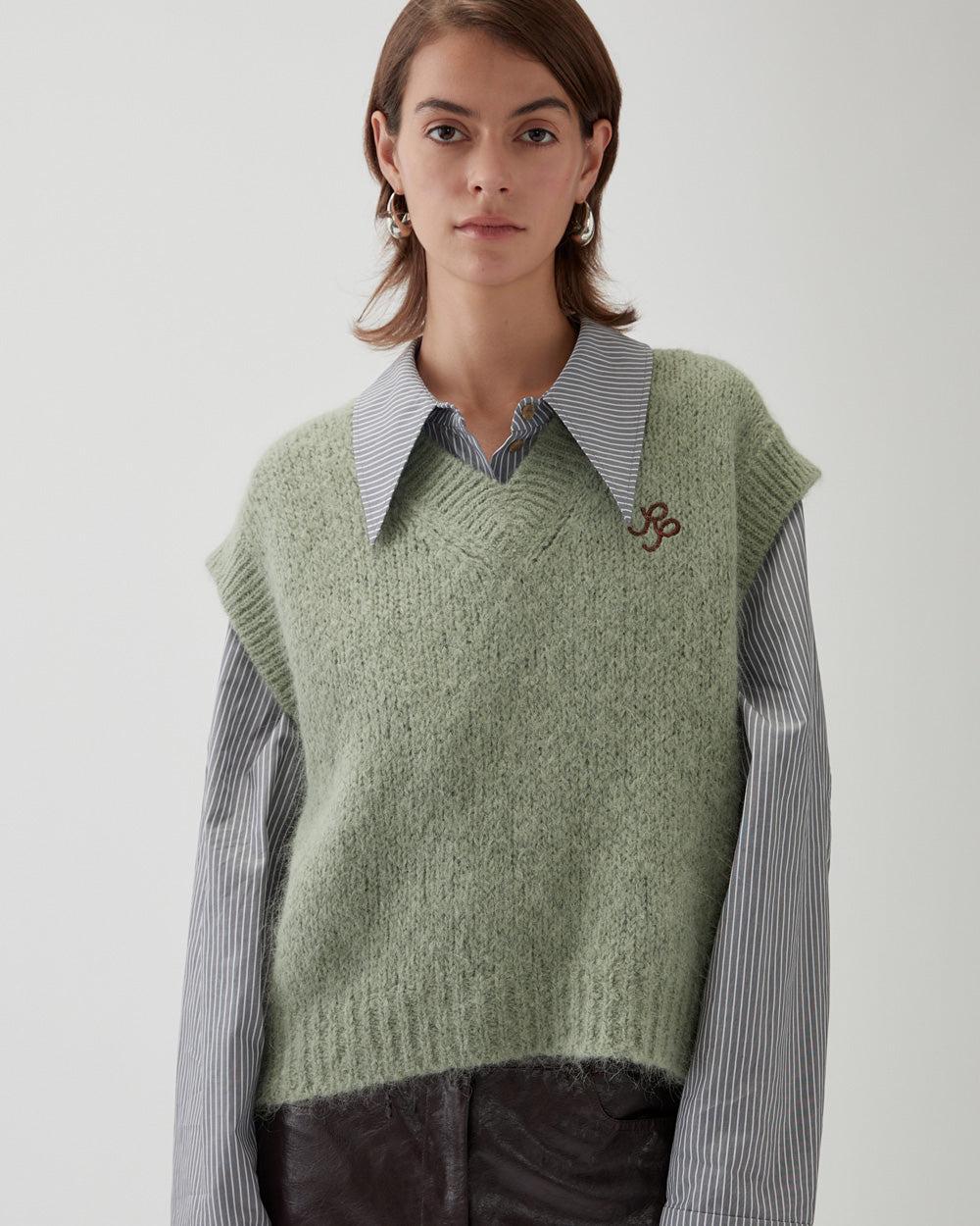 rejina pyo Spencer Vest Alpaca Blend Mint