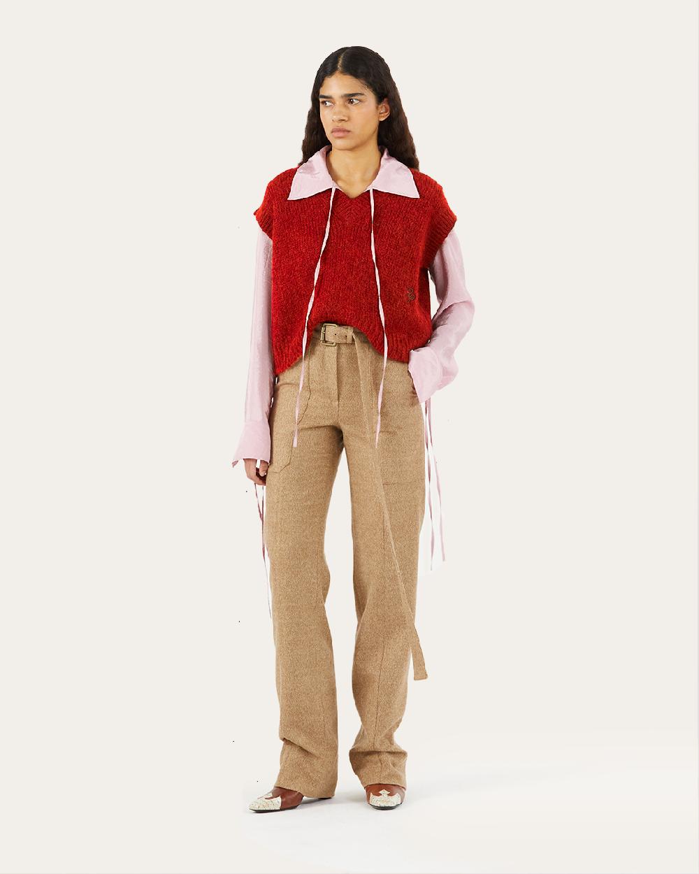 rejina pyo Spencer Vest Alpaca Blend Red