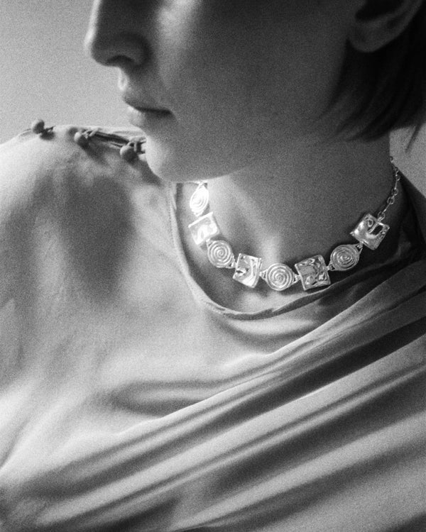 Rejina Pyo Squiggle Necklace Silver Plated