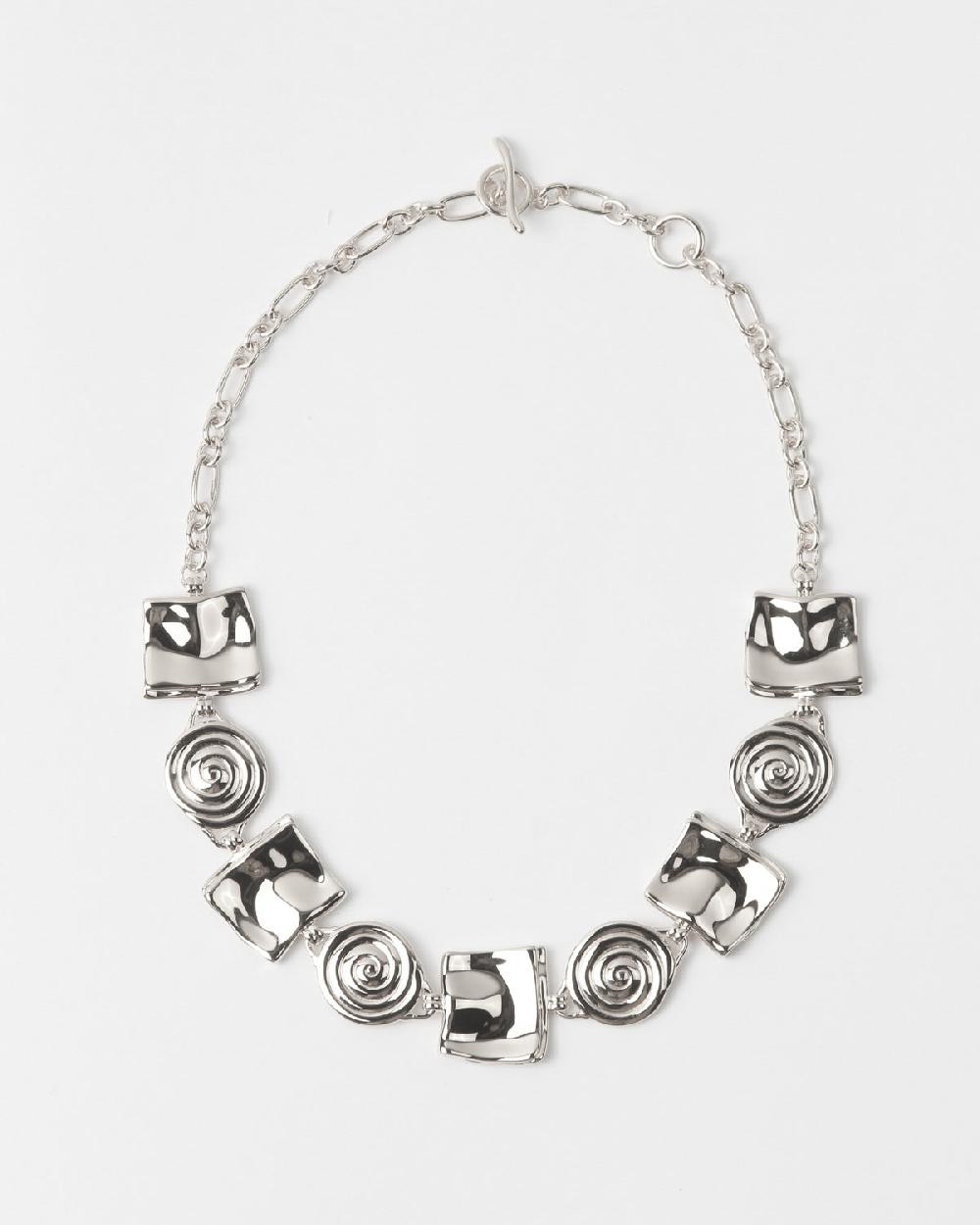 rejina pyo Squiggle Necklace Silver Plated