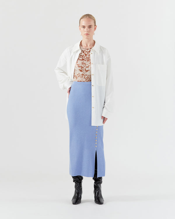 Rejina Pyo Suri Skirt Viscose Blend Blue