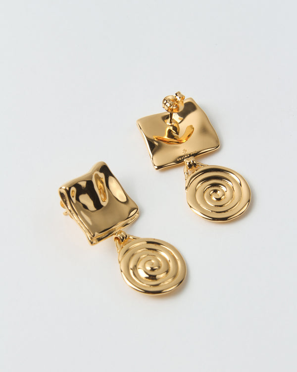 Rejina Pyo Swirl Fold Earrings Gold Plated