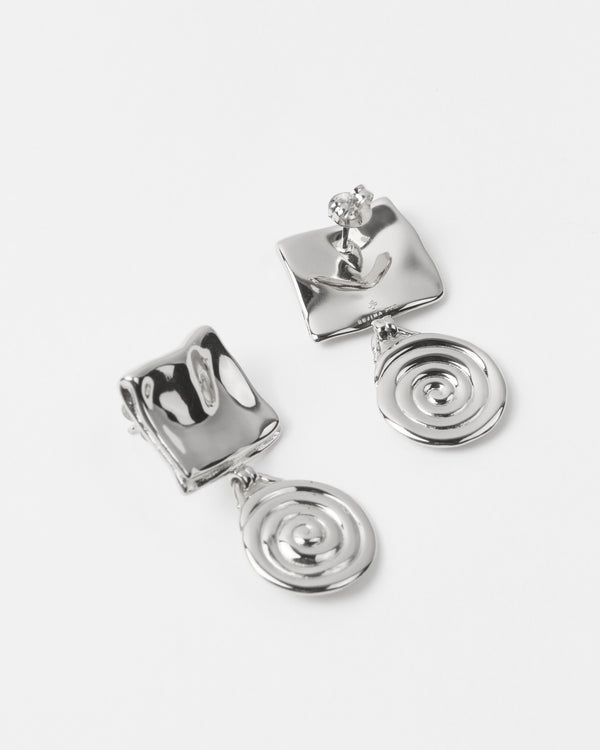 Rejina Pyo Swirl Fold Earrings Silver Plated
