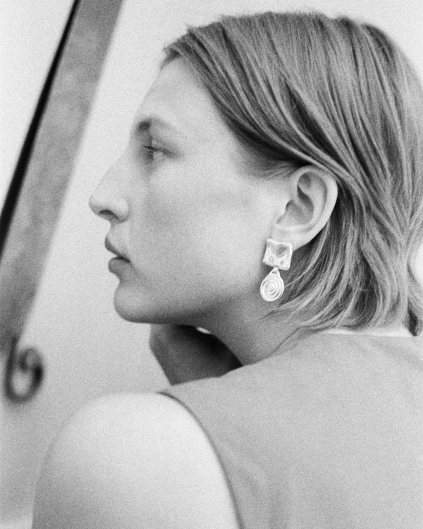 Rejina Pyo Swirl Fold Earrings Silver Plated