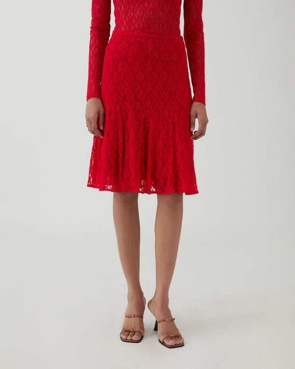 Rejina Pyo Taylor Skirt Lace Red