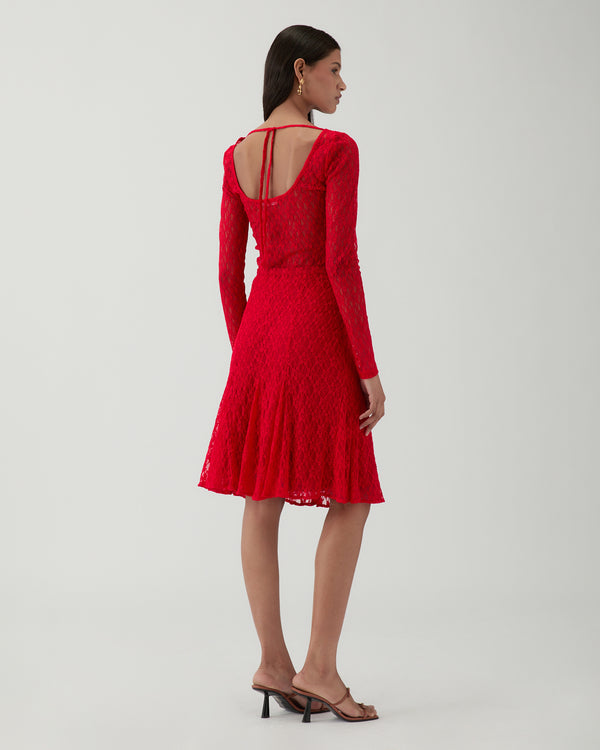 Rejina Pyo Taylor Skirt Lace Red