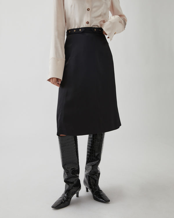 Rejina Pyo Thea Skirt Duchesse Satin Black
