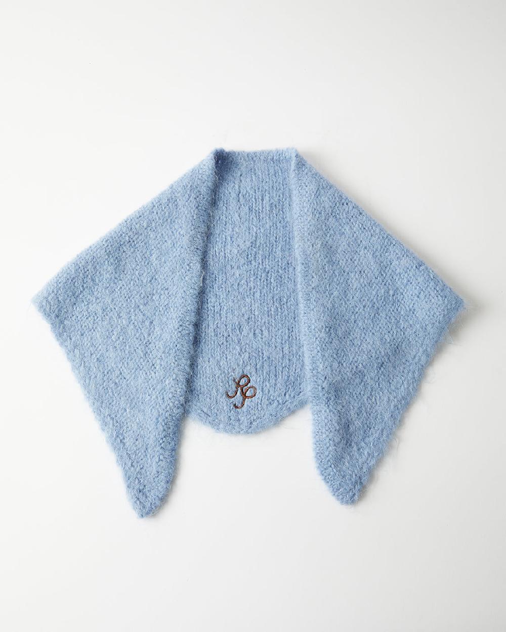 rejina pyo Triangle Scarf Alpaca Blend Blue