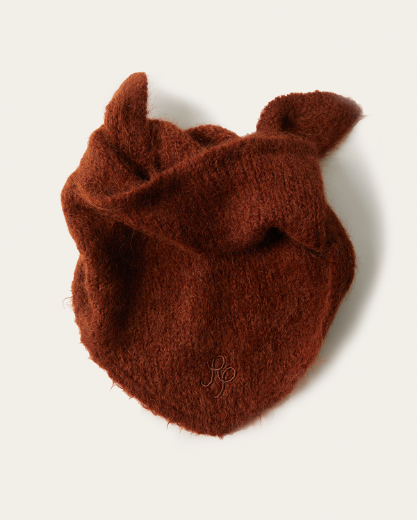 Rejina Pyo Triangle Scarf Alpaca Blend Brown