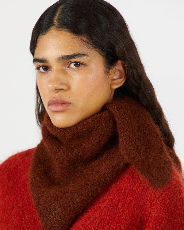 Rejina Pyo Triangle Scarf Alpaca Blend Brown