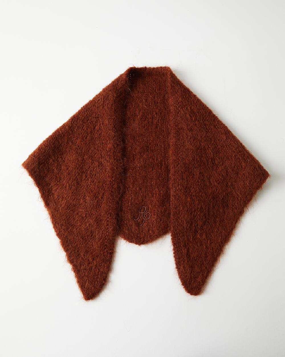 rejina pyo Triangle Scarf Alpaca Blend Brown