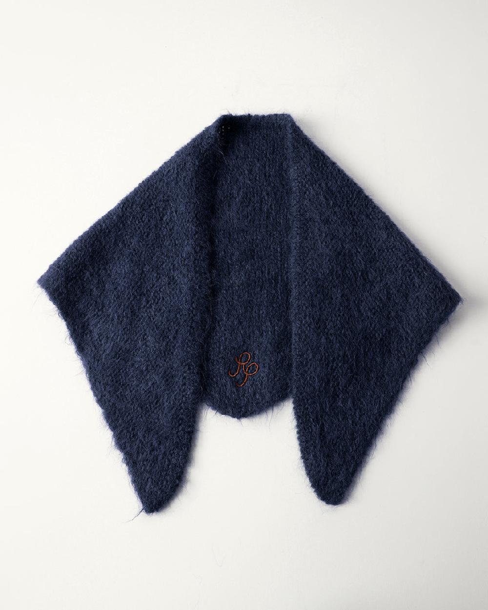 rejina pyo Triangle Scarf Alpaca Blend Navy
