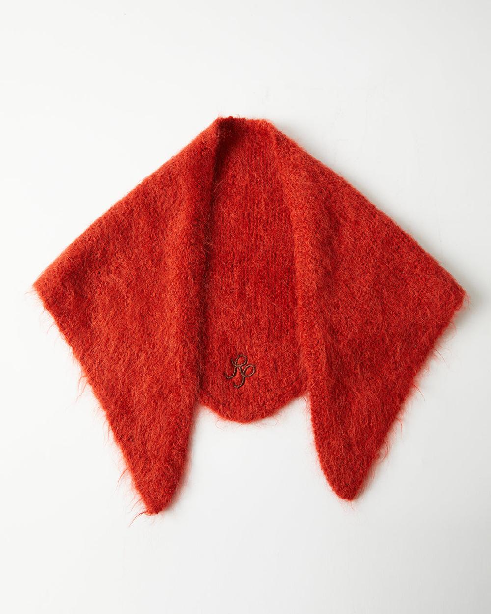 rejina pyo Triangle Scarf Alpaca Blend Red