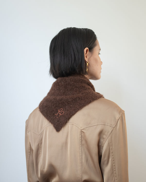 Rejina Pyo Triangle Scarf Alpaca Brown