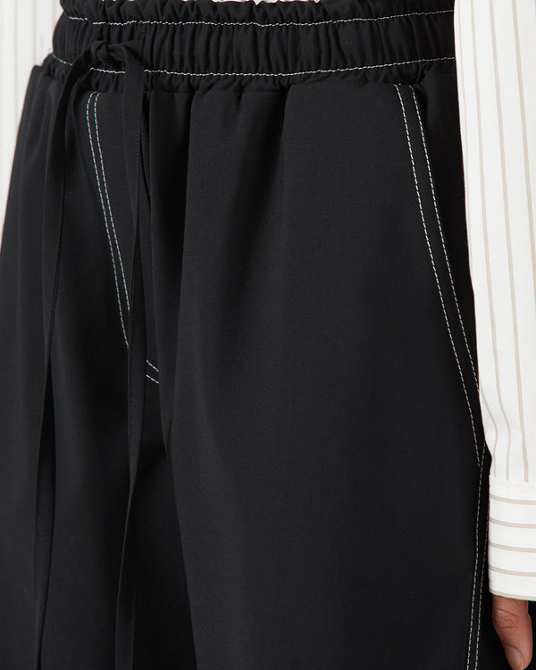 Rejina Pyo Una Trousers Wool Blend Suiting Black