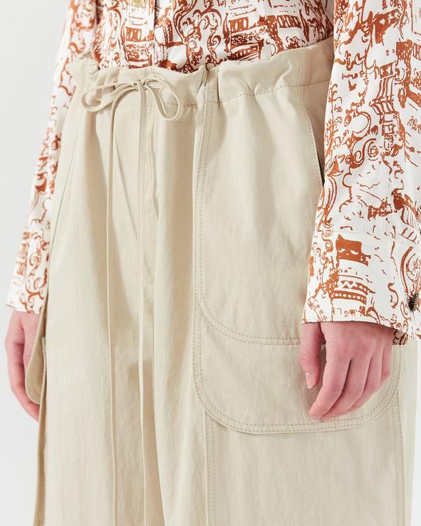 Rejina Pyo Vietta Trousers Cotton Blend Twill Sand