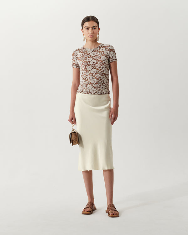 Rejina Pyo Viola Skirt Silk Satin Butter