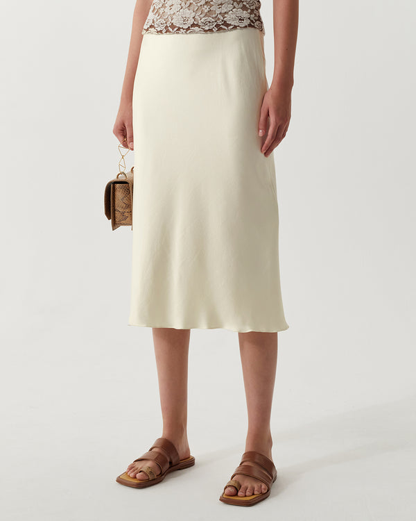 Rejina Pyo Viola Skirt Silk Satin Butter