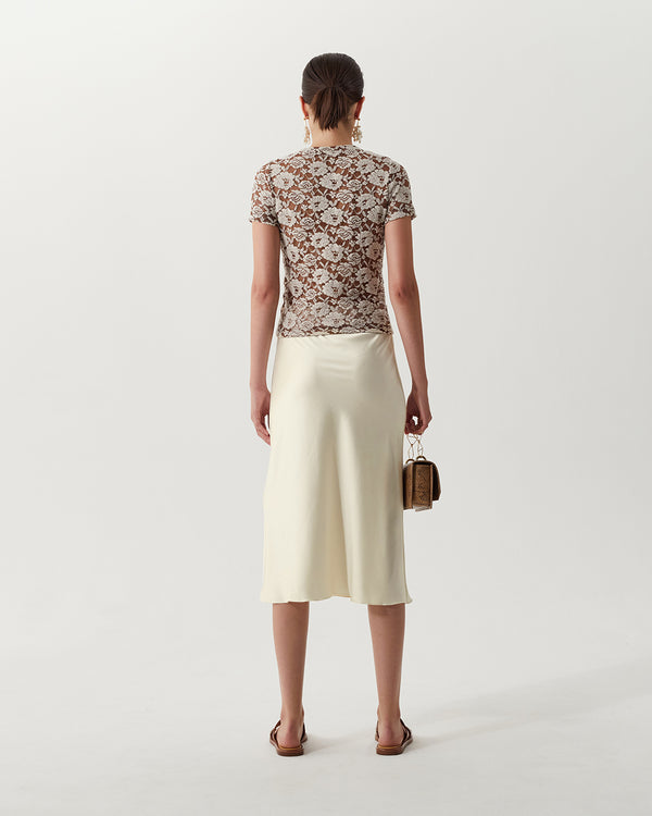 Rejina Pyo Viola Skirt Silk Satin Butter