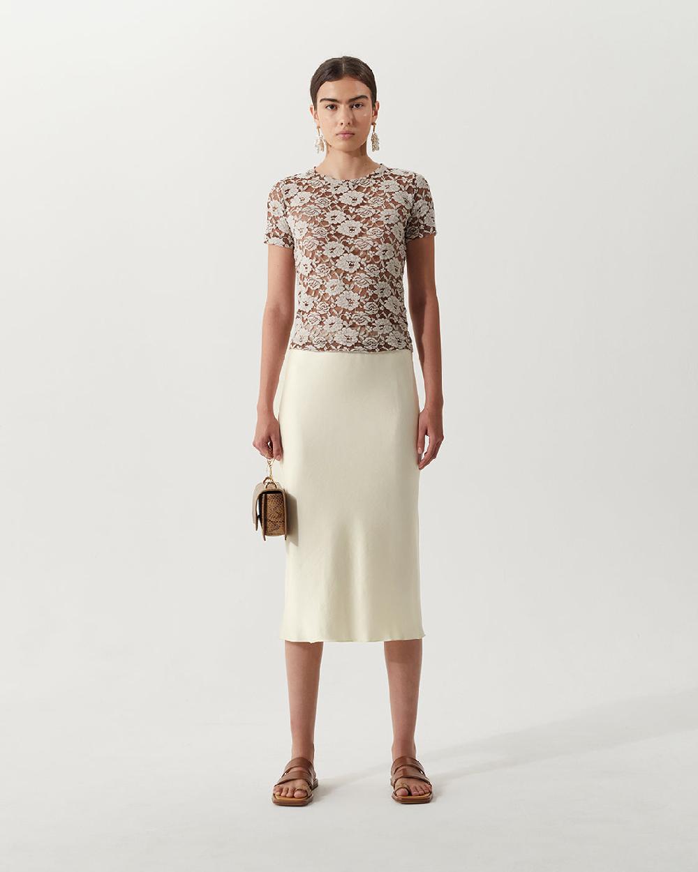 rejina pyo Viola Skirt Silk Satin Butter