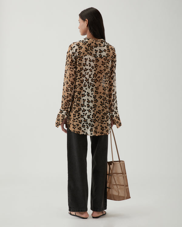Rejina Pyo Saskia Shirt Viscose Chiffon Print Beige