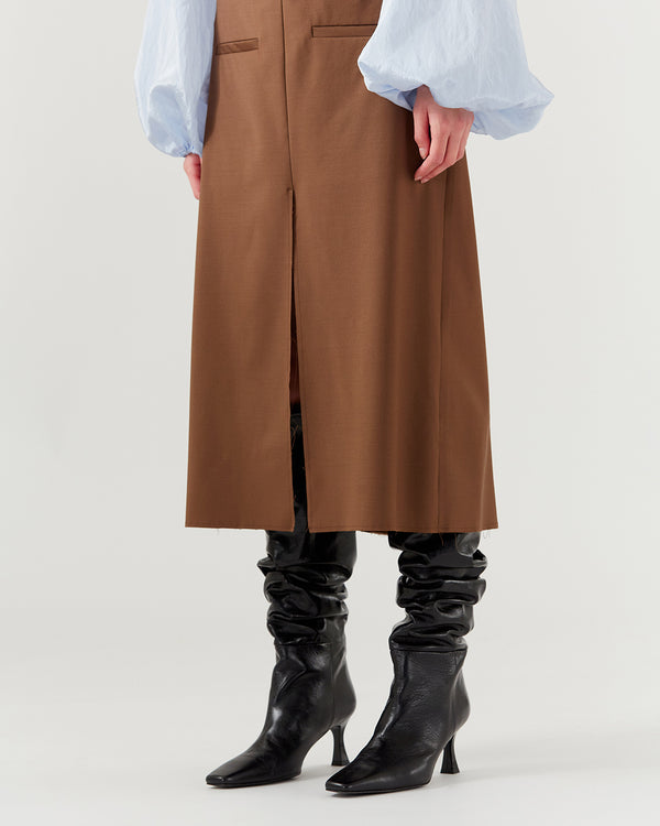 Rejina Pyo Slouchy Knee High Boot Leather Crinkle Shiny Black