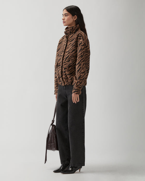 Rejina Pyo Sofie Jacket Wool Blend Jacquard Tiger Beige