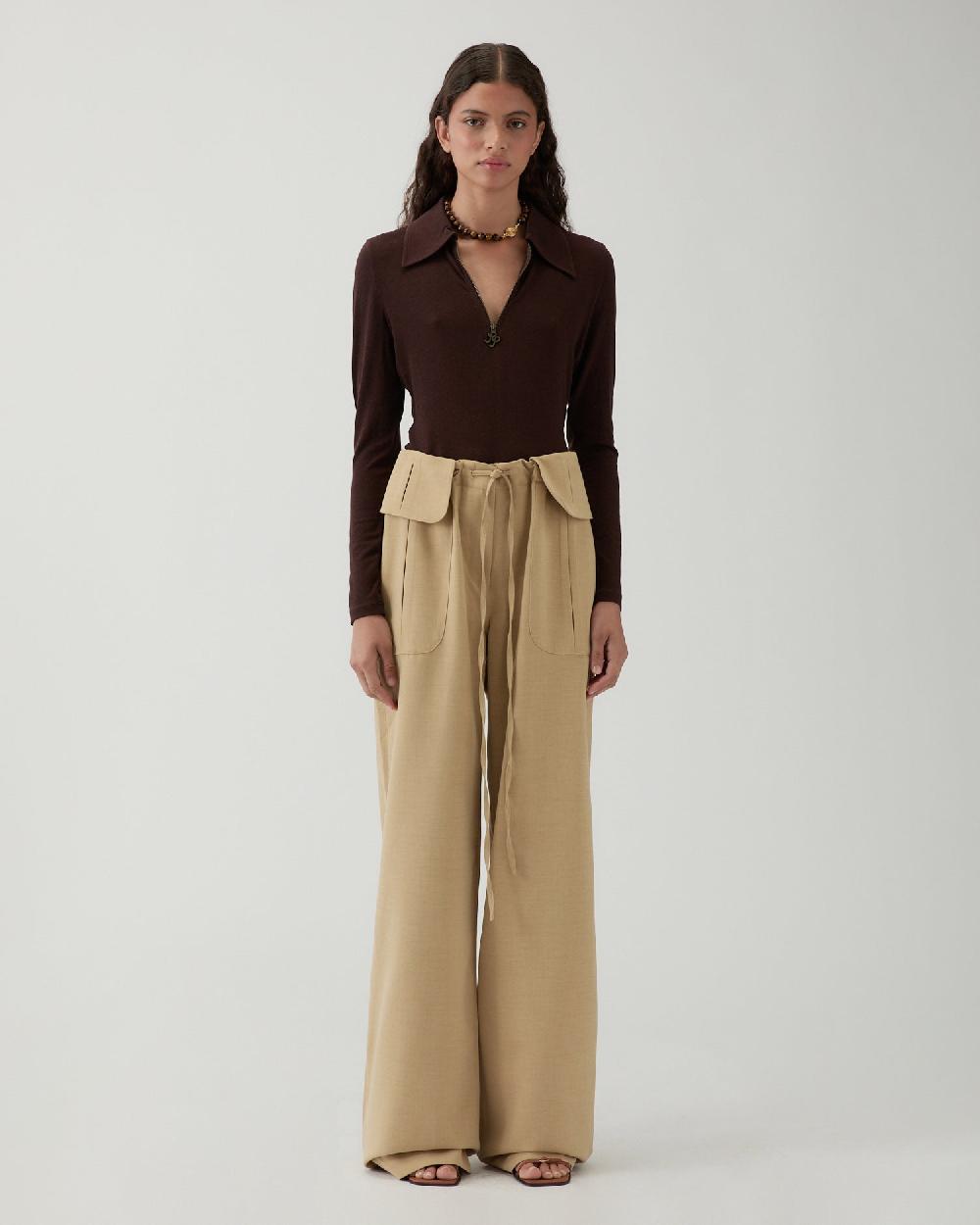 rejina pyo Sonia Trousers Tencel Blend Suiting Beige