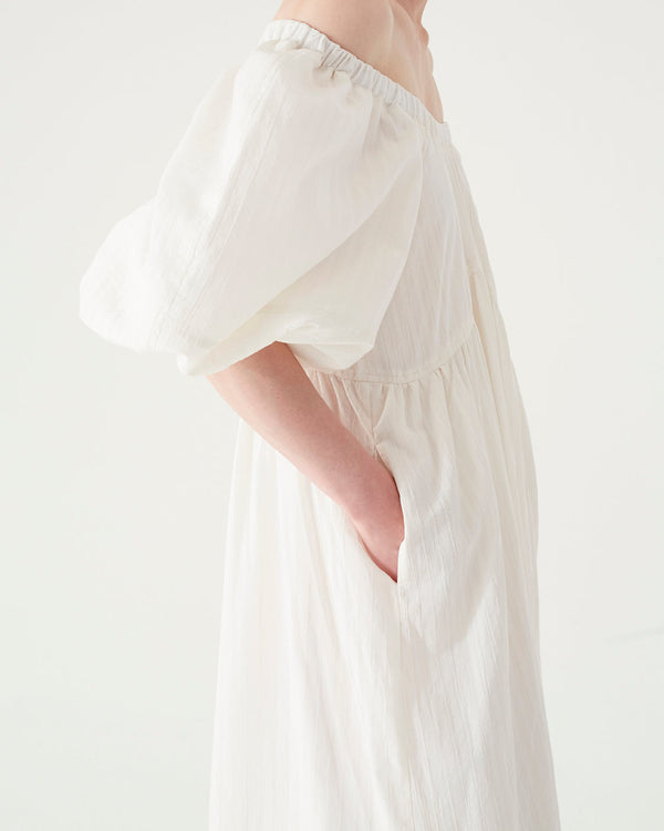 Rejina Pyo Terry Dress Cotton Blend Jacquard Off White