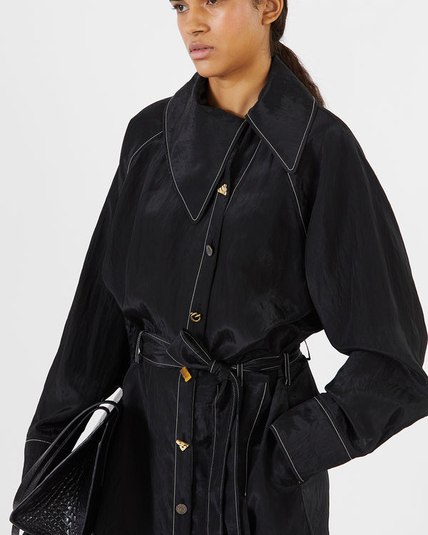 Rejina Pyo Thalia Dress Viscose Blend Crinkle Black