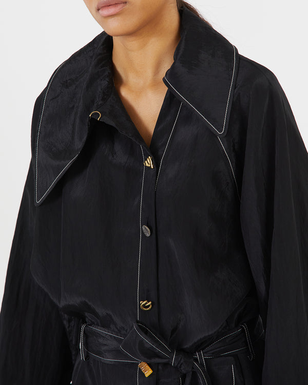 Rejina Pyo Thalia Dress Viscose Blend Crinkle Black