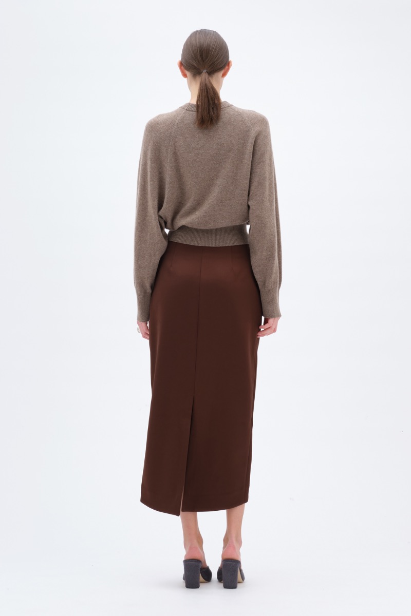 Remain Birger Christensen Bat Sleeve Crewneck Brown
