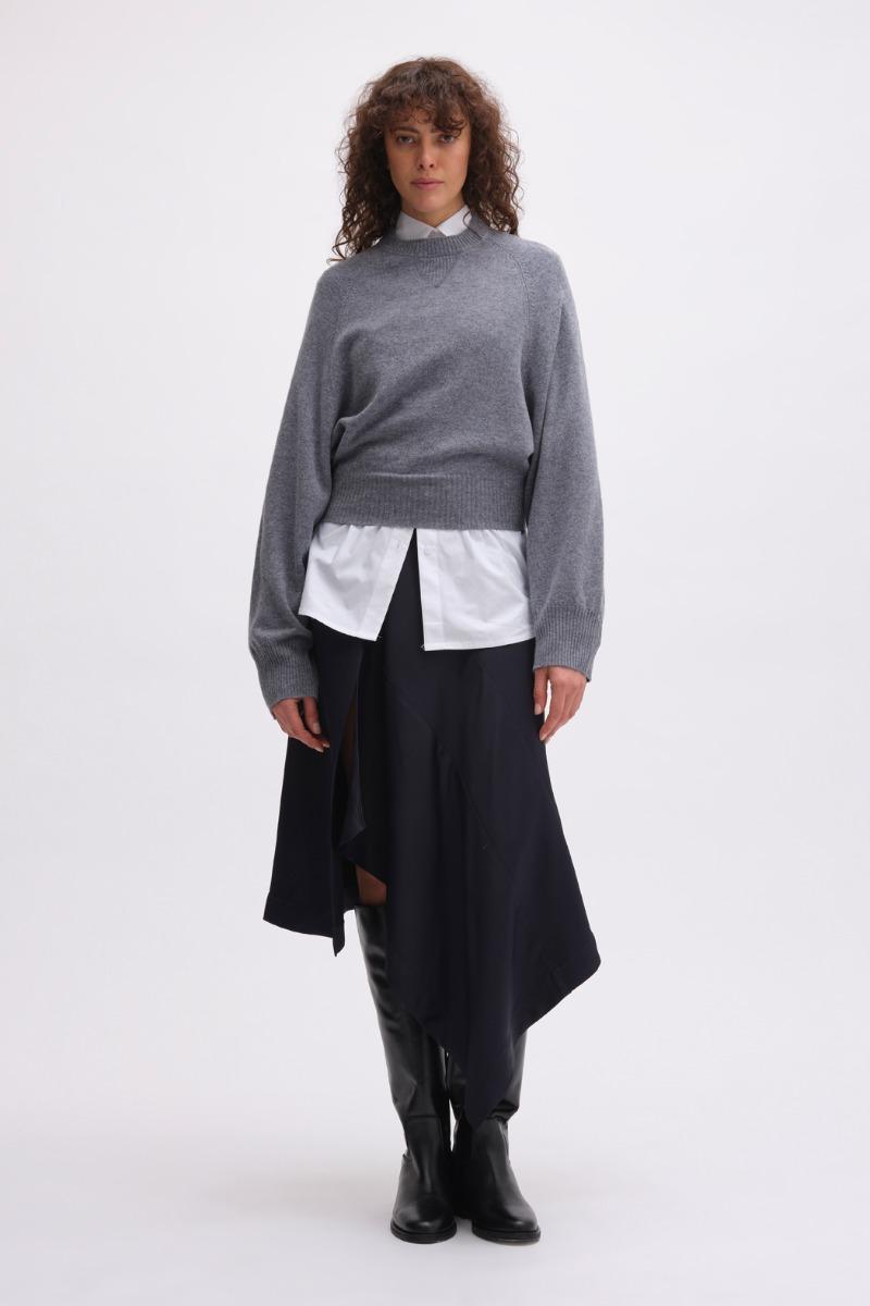 remain birger christensen Bat Sleeve Crewneck Light Grey