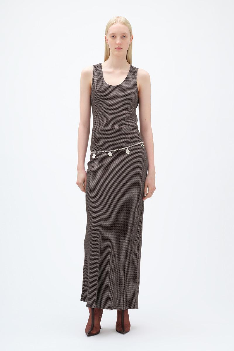 remain birger christensen Bias Cut Maxi Dress Dark Grey