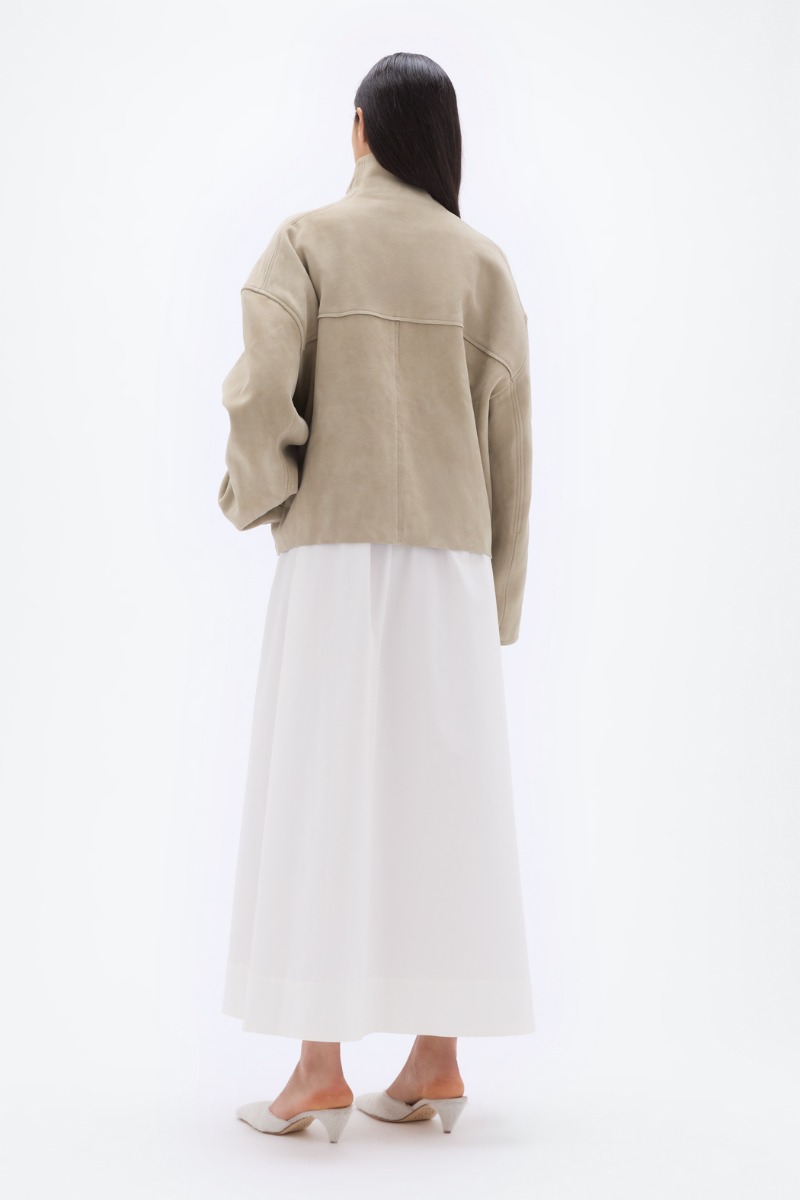 Remain Birger Christensen Bonded Leather Jacket Beige