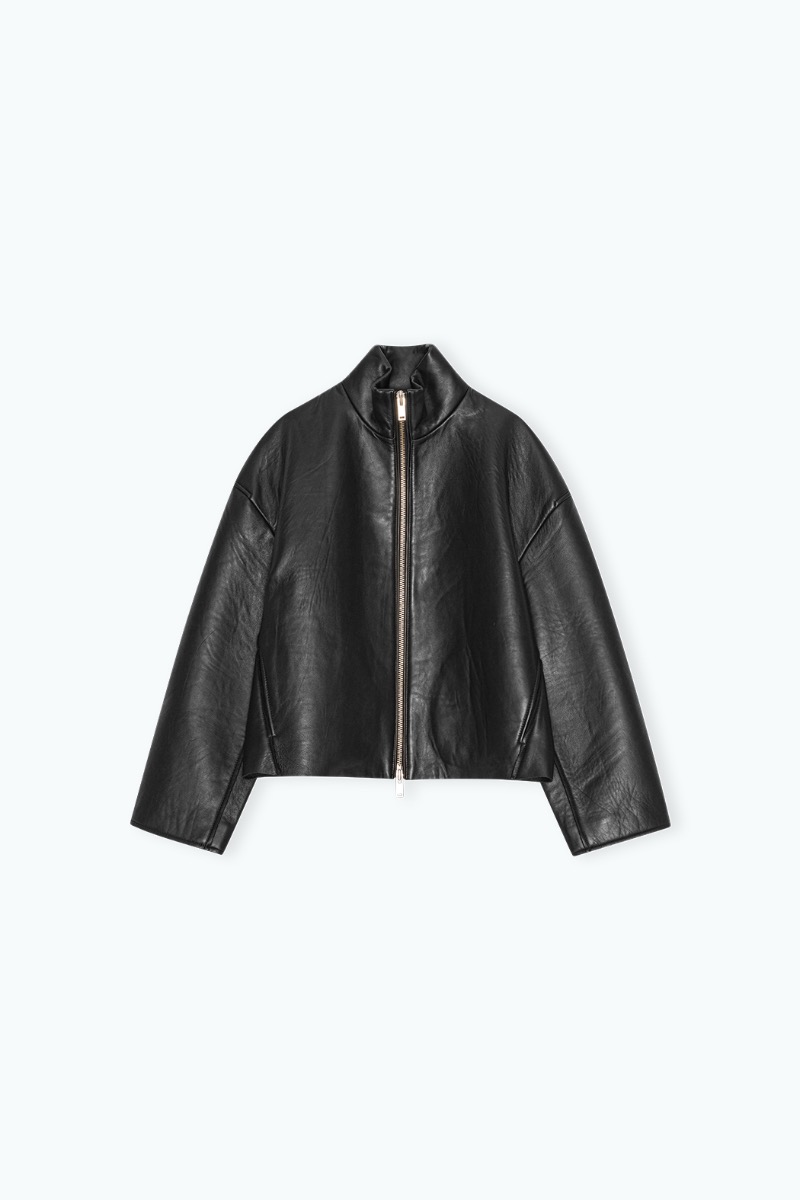 Remain Birger Christensen Bonded Leather Jacket Black